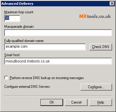Exchange Advanced Delivery Settings