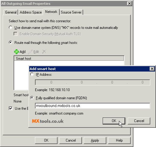 Exchange add smart host