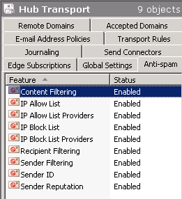 exchange anti spam agents